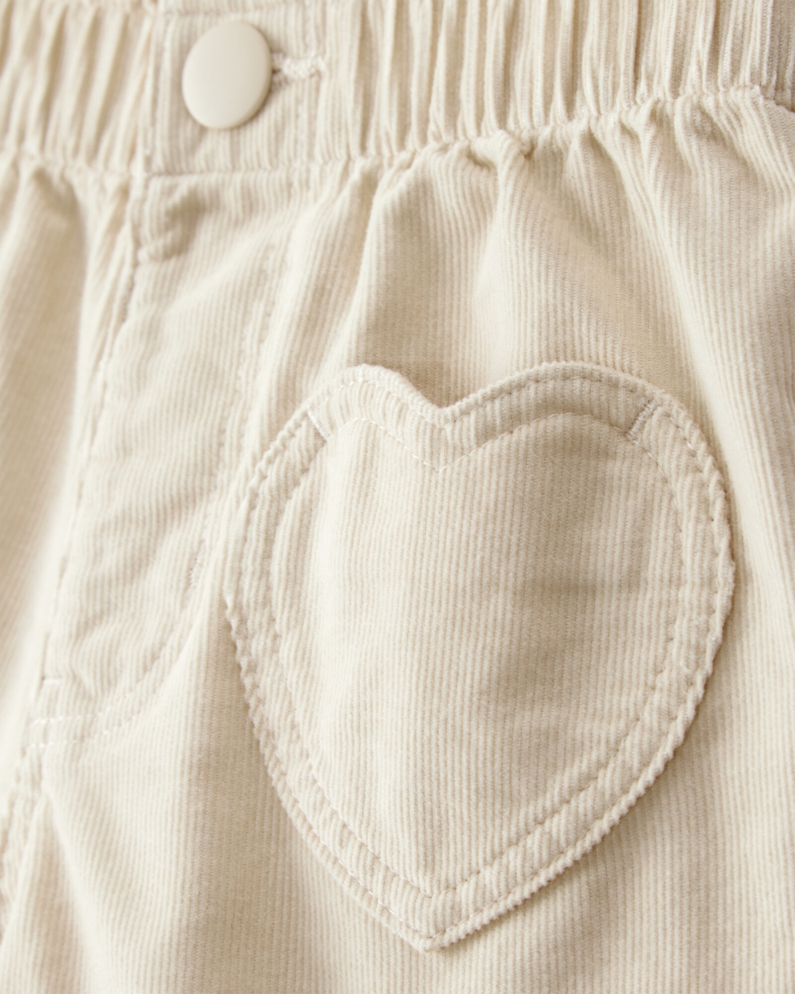 Pantalón de pana, beige, bolsillos corazón Sin color