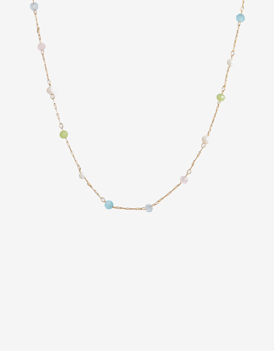 Collar Corto Metal Y Beads 