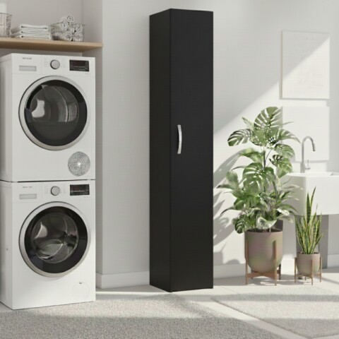 Multiuso Panelero 1 puerta 4 estantes interior natural 30 x 32 x 168 cm - Negro Multiuso Panelero 1 puerta 4 estantes interior natural 30 x 32 x 168 cm - Negro