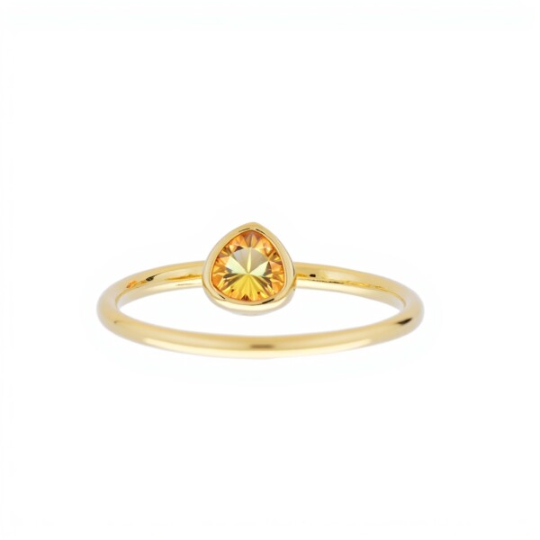 Anillo Lagrima-Plata rodinada con micra oro 18k-Piedra Citrino-AN2004 conpiedra