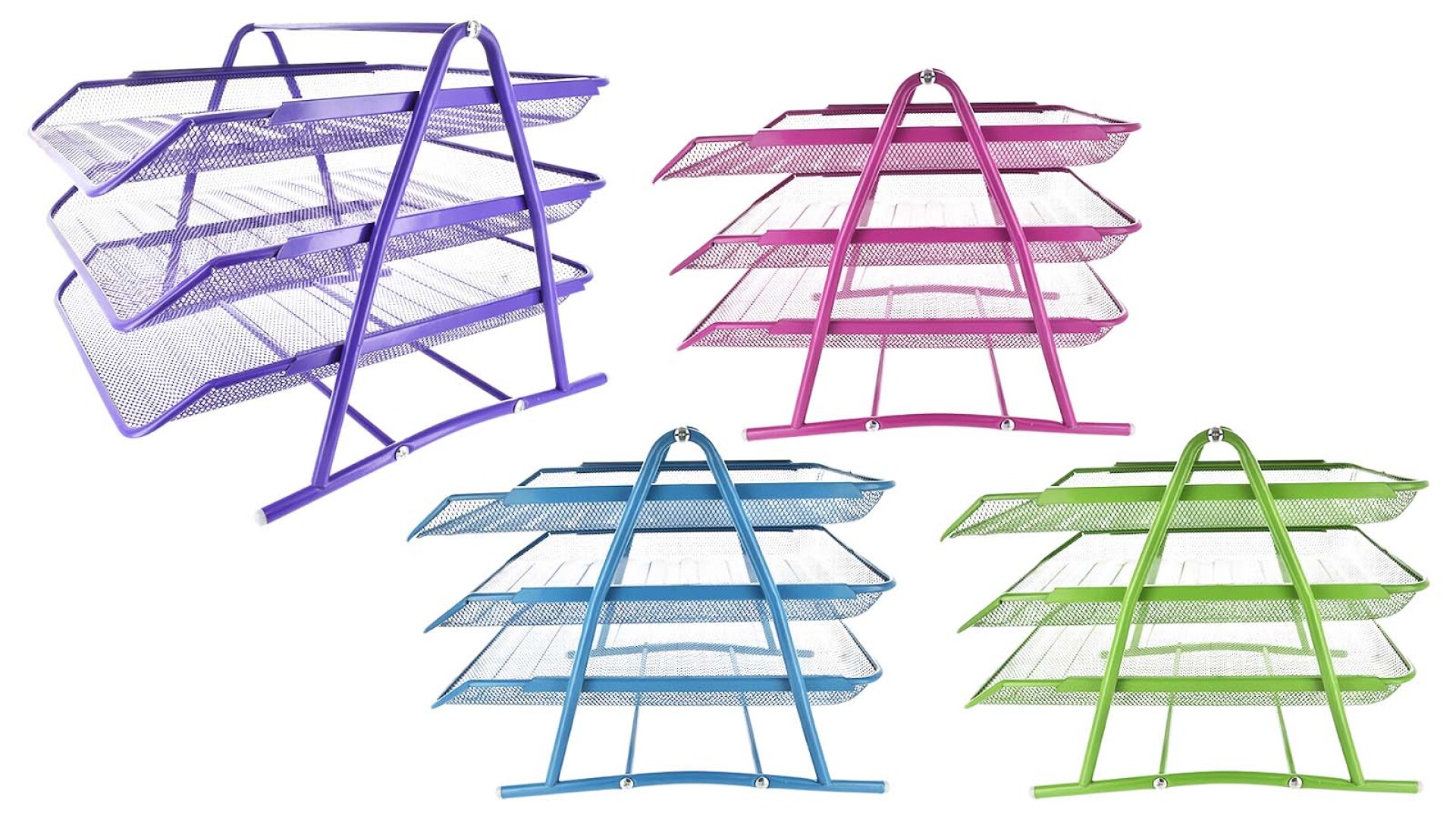 BANDEJA ARCHIVADORA METAL COLOR 3 PISOS 29.5X27X35CM 15035 