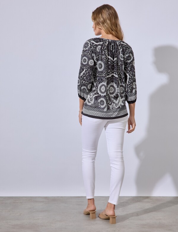 Blusa Printed NEGRO/BLANCO