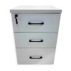 Cajonera con Llave de Madera Melaminico x3 cajones Blanco