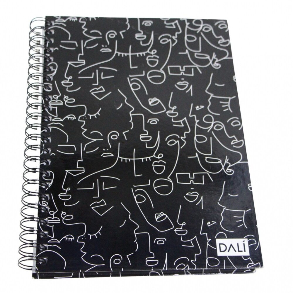 CUADERNOLA DALI150 HOJAS STD TAPA ROSTROS BLANCO Y NEGRO
