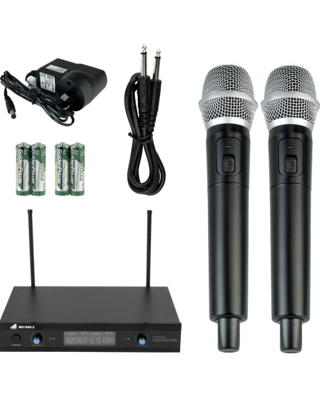 Kit de 2 micrófonos inalámbricos Artec con receptor Kit de 2 micrófonos inalámbricos Artec con receptor