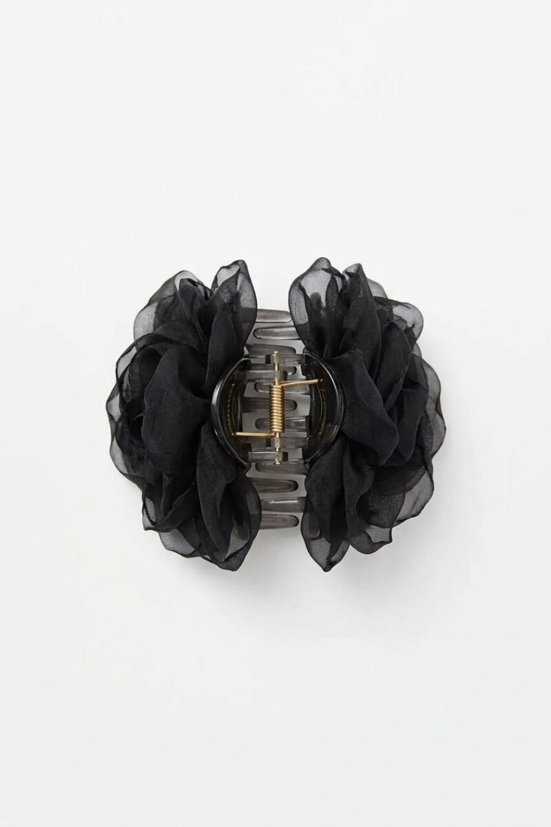 Broche flor negro