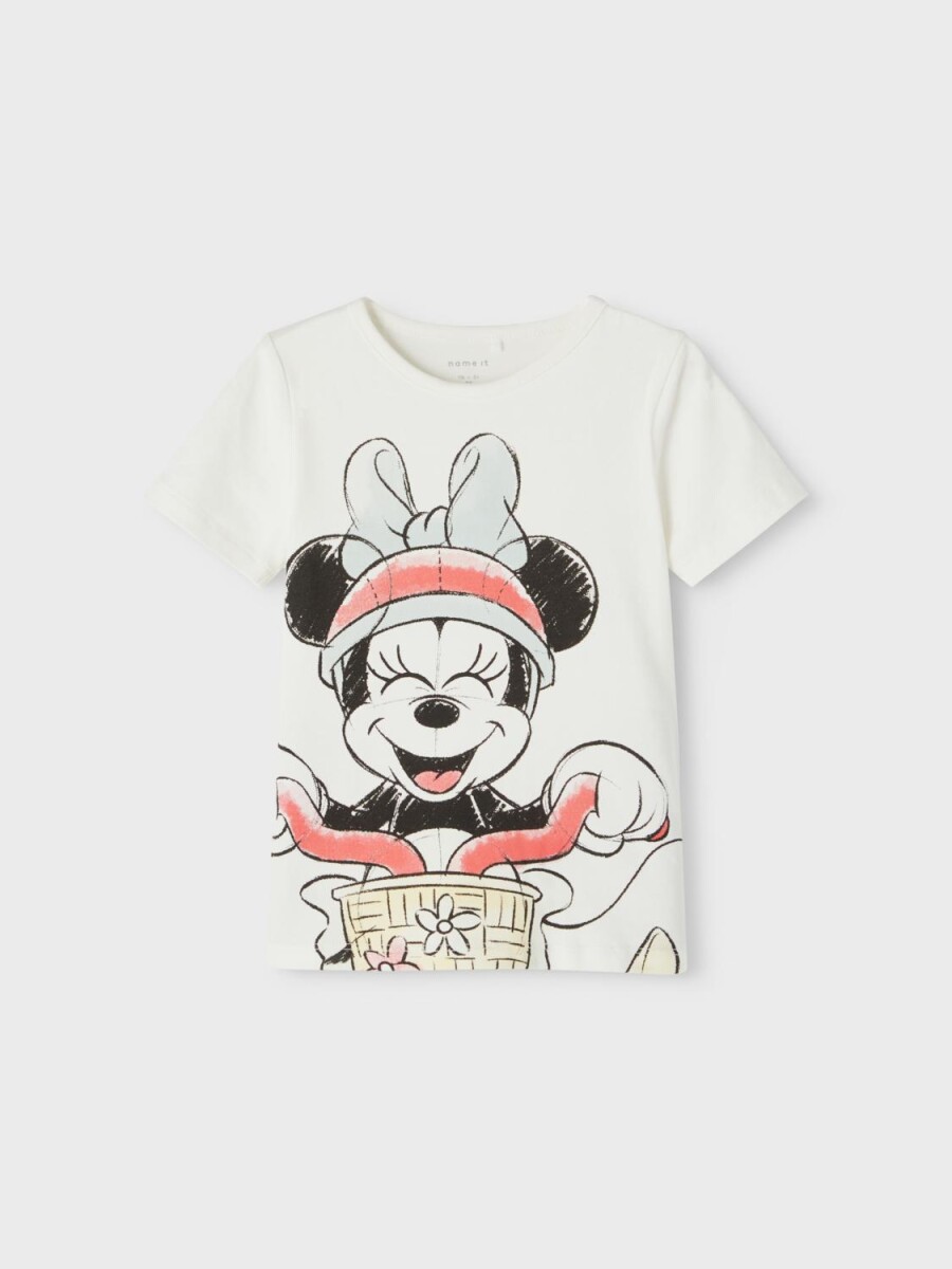 Camiseta De Minnie Mouse Estampada - White Alyssum 
