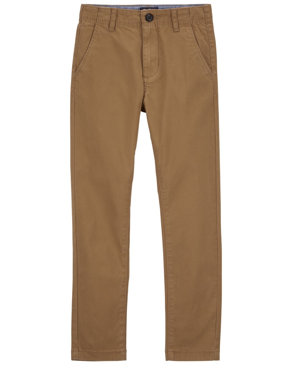Pantalón de algodón, ajustado, marrón 