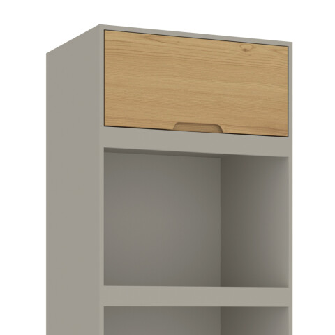 Mueble Alacena Multiusos de Cocina Bajo Mesada con Módulos para Microondas en MDP - Madera - Línea Melilla - Cinza Mueble Alacena Multiusos de Cocina Bajo Mesada con Módulos para Microondas en MDP - Madera - Línea Melilla - Cinza