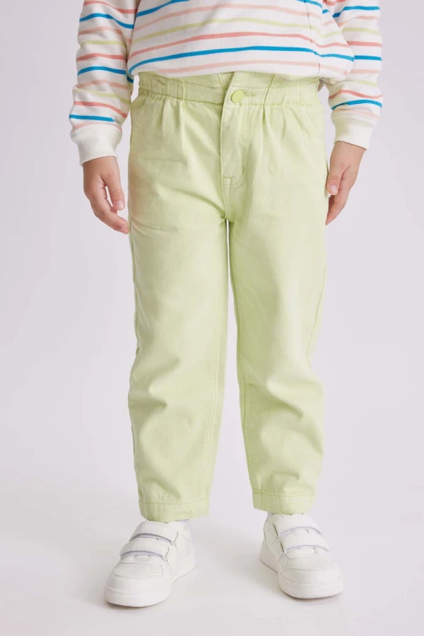 Pantalón jean paper bag Verde Matcha