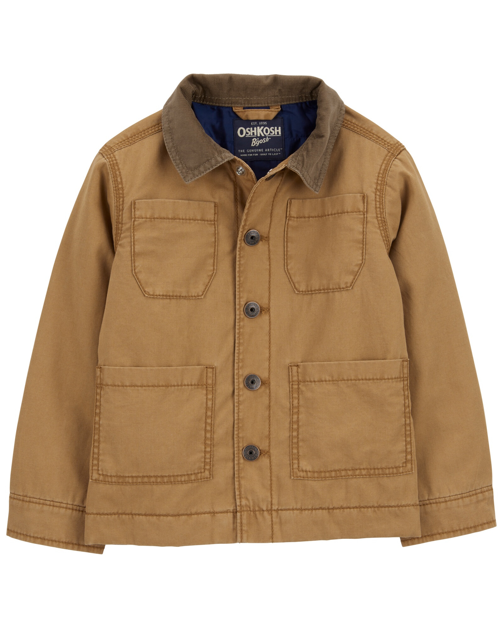 Campera de lona, con cuello de pana Campera de lona, con cuello de pana