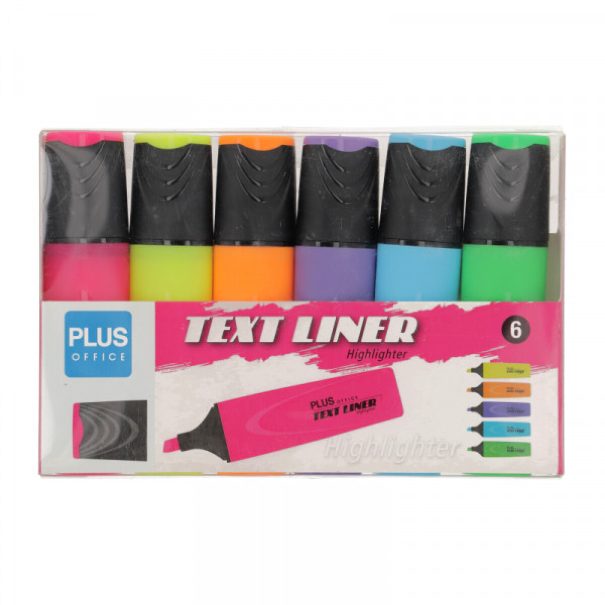 Resaltador Grueso Plus Office Caja x6 Colores 