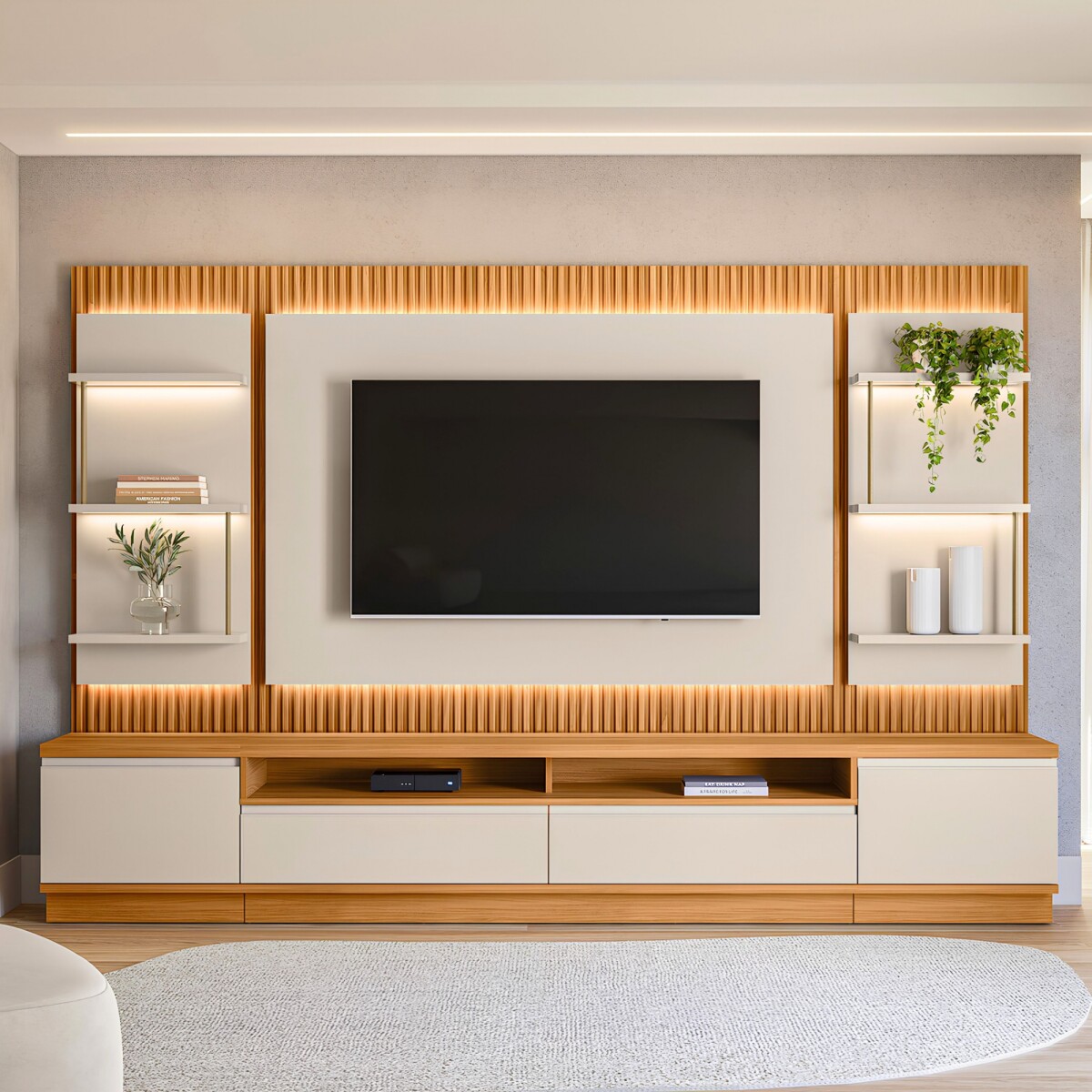 Modular para Tv San Paulo Rack + Panel 2 Laterales 