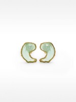 Pendientes De Resina Con Conchas verde