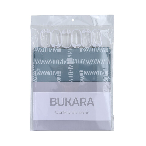 Cortina Baño Bukara con Argollas 180 x 180 cm 1474 GEOMETRICO MENTA