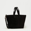 Cartera de mano The Flapper en cuero gamuza Negro