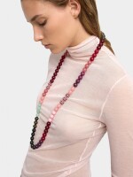 Collar Largo Multicolor Efecto Piedra multicolor