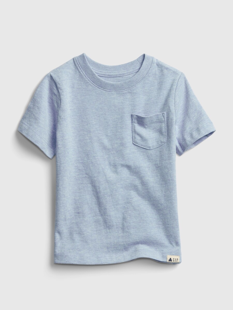 Remera Manga Corta Con Bolsillo Toddler Niño - Blue Heather 