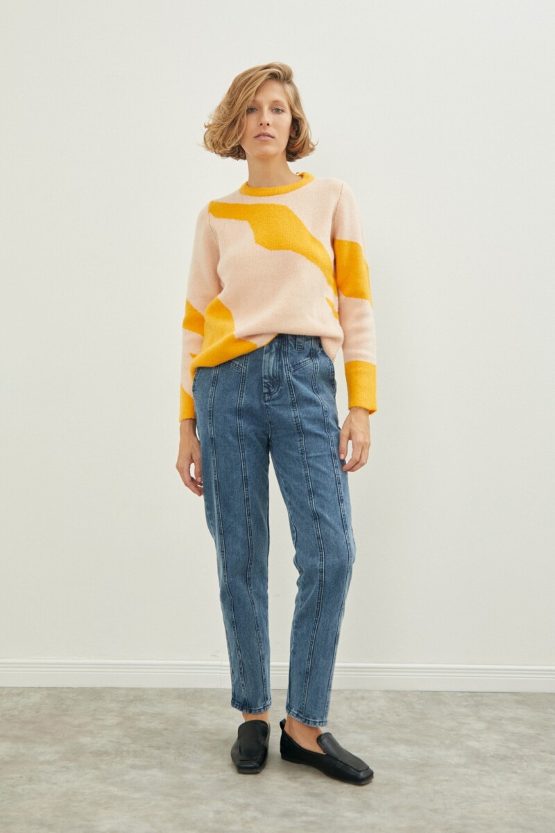 Sweater oversized en jacquard abstracto mango