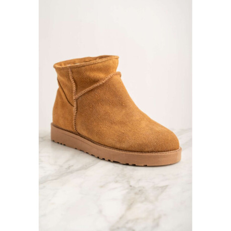 Bota Gamuza Con Corderito Camel