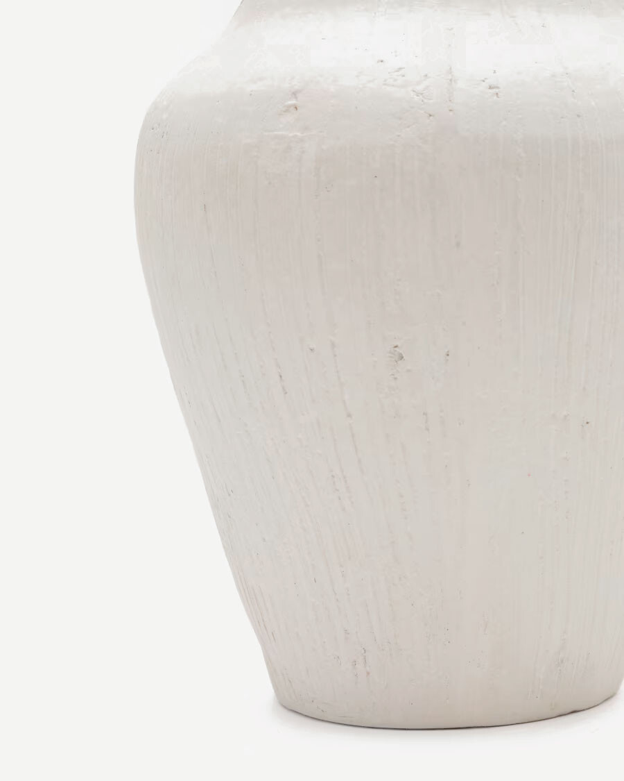 Jarrón Anse de papel maché blanco 22 cm Jarrón Anse de papel maché blanco 22 cm