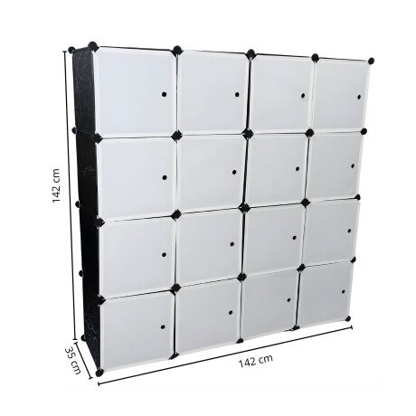 Armario de Plástico Lumax 16 Compartimentos Portátil Blanco