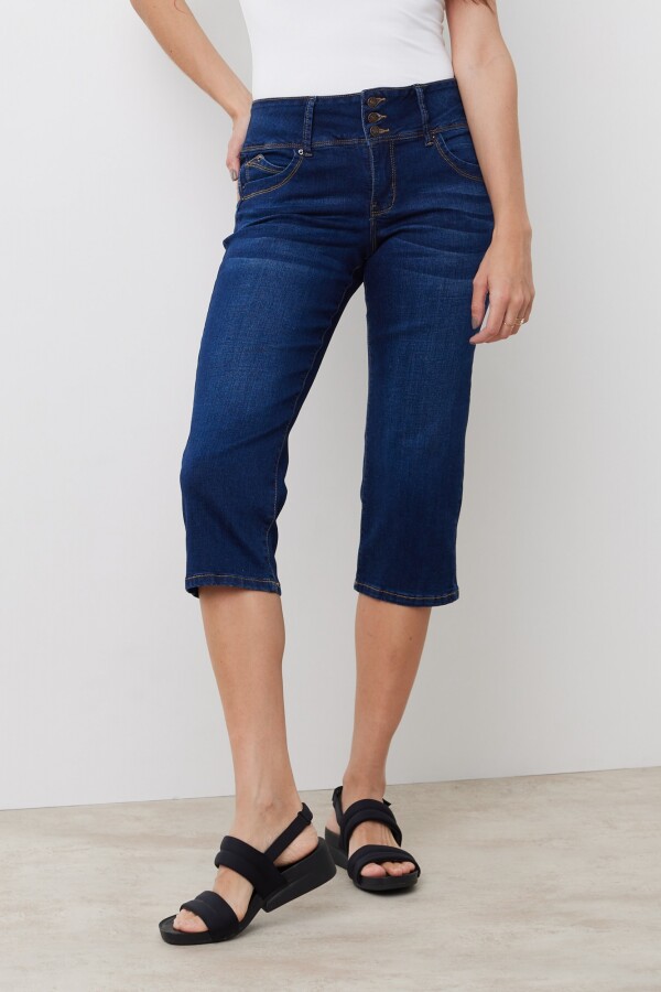 Capri Jeans Botones JEAN OSCURO