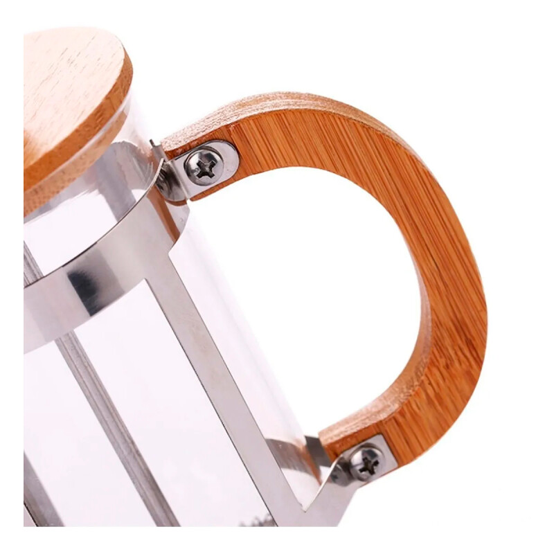 Cafetera francesa de vidrio y madera 350 ml MADERA