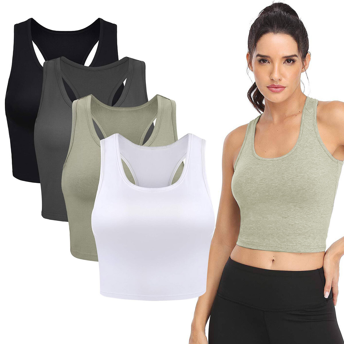 Set X4 Top Musculosa Deportiva Remera Entrenar Dama - Opción 1 