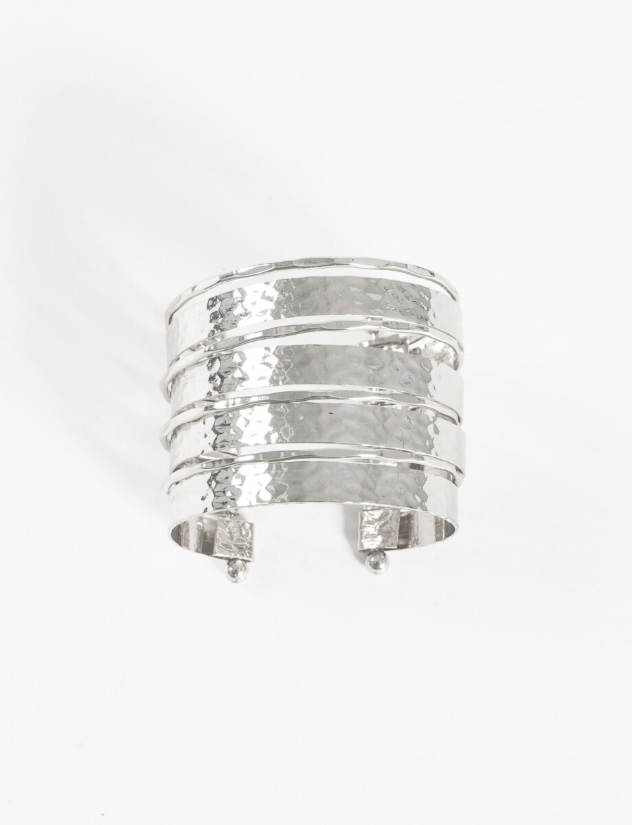 Pulsera vueltas texture - plateado 