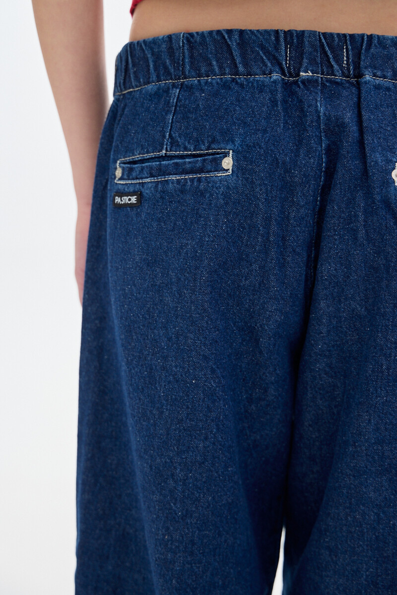 Jean Parachute Denim Solid Deep Blue