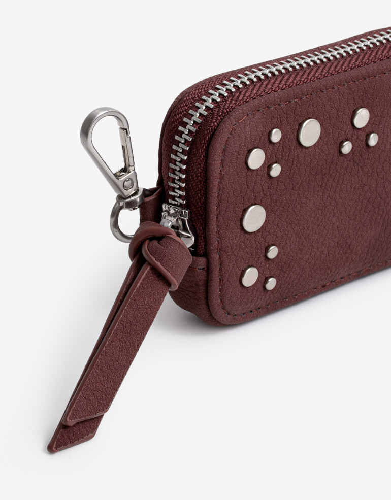 Monederos Monedero Con Tachas - Rojo Burdeaux