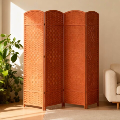 Biombo Divisor Separador Ambientes 4 Paneles Rattan 180m Rattan Imback Color Marron Cedro Biombo Divisor Separador Ambientes 4 Paneles Rattan 180m Rattan Imback Color Marron Cedro