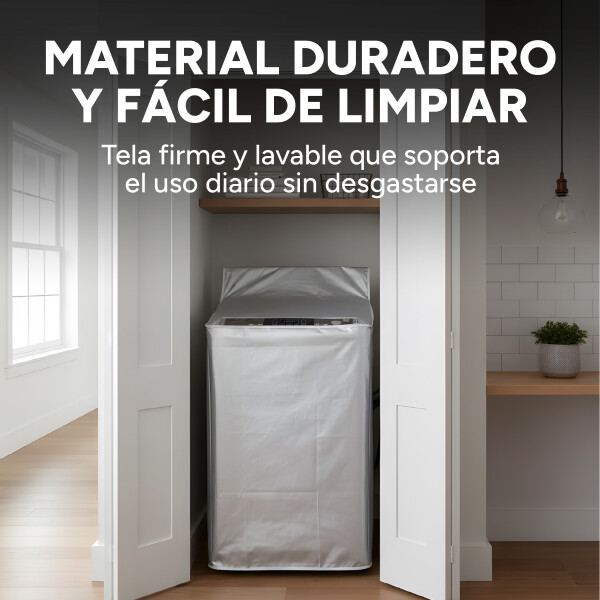 Funda Lavarropas Carga Superior Impermeable Antipolvo Color Gris