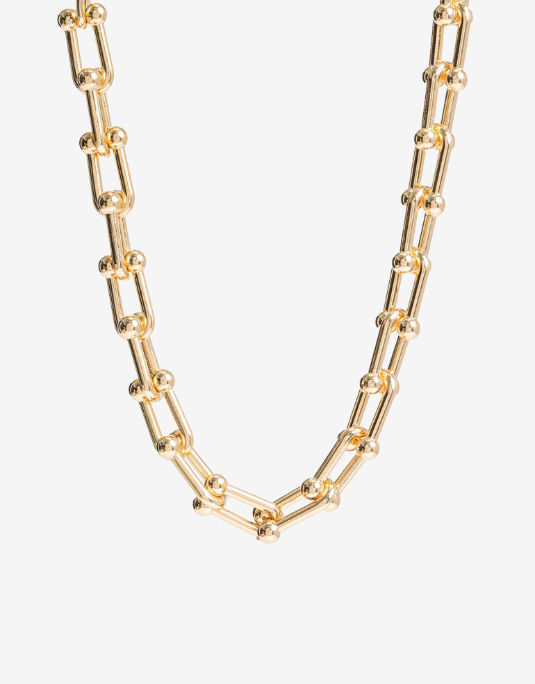 Collares Cortos Metal Collar Corto Metal Eslabones - Dorado