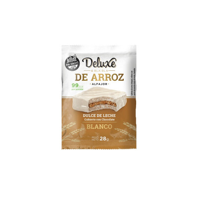ALFAJOR DELUXE SIN GLUTEN CHOCOLATE BLANCO Alfajor Deluxe Choco Blancos/g