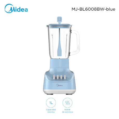 Licuadora Midea Azul 1L Jarra de vidrio MJ-BL6008BW Licuadora Midea Azul 1L Jarra de vidrio MJ-BL6008BW