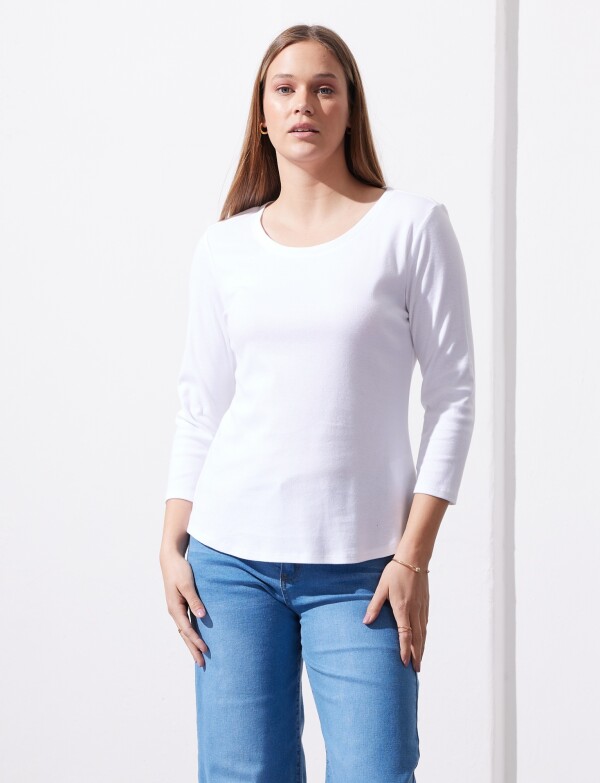 Remera Algodon Basica BLANCO