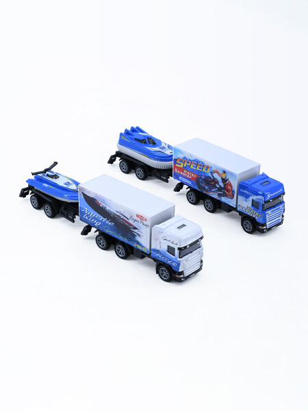 CAMION TRANSPORTADOR DE LANCHAS CELESTE