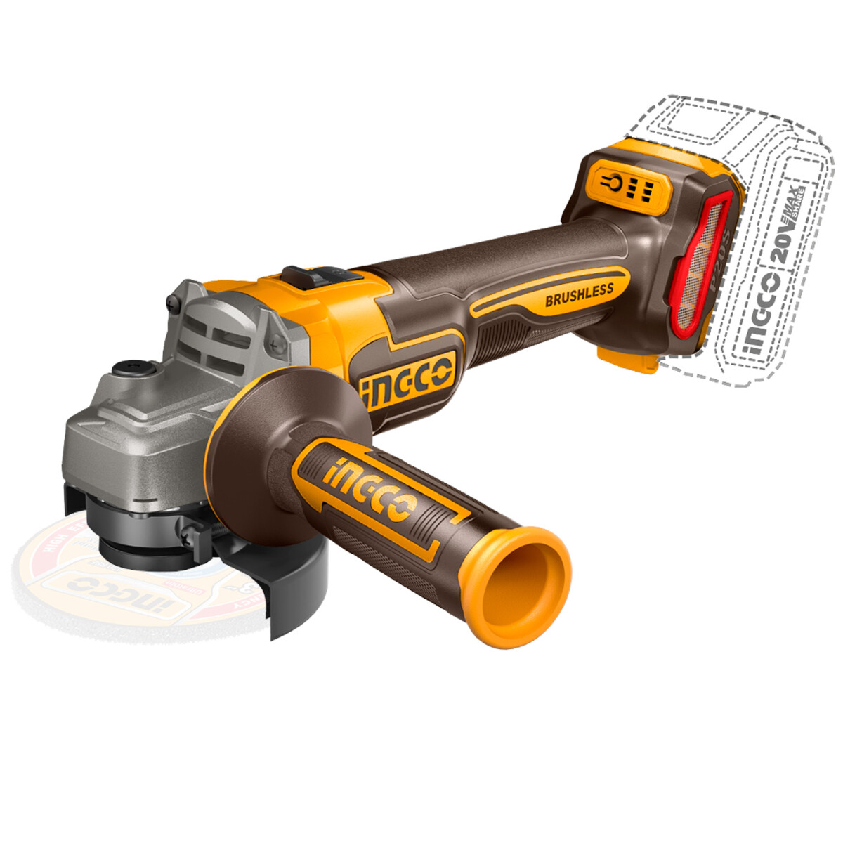Amoladora a Bateria 20V Brushless Ingco CAGLI21154 