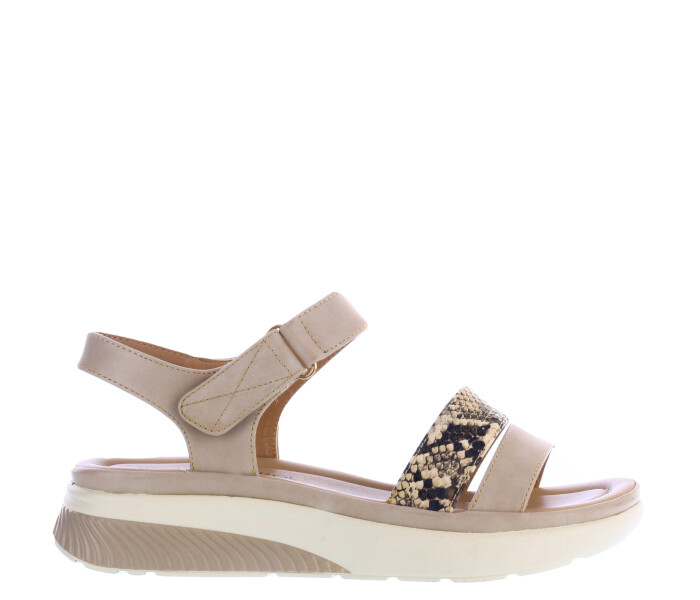 Sandalia IDINA con materiales combinados y tobill Beige