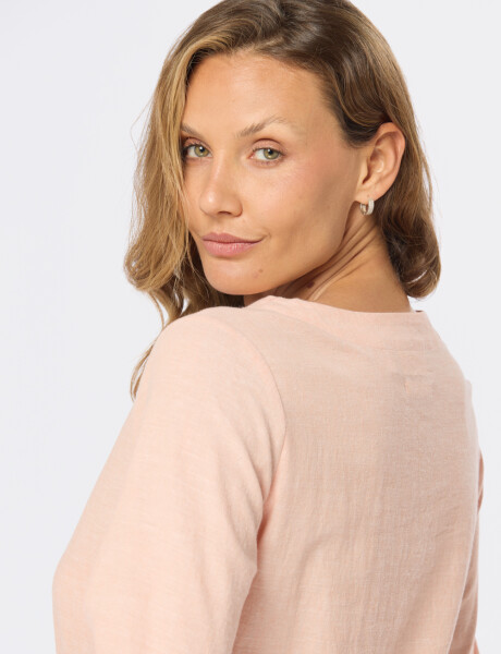 BLUSA DE LINO VOLADOS Coral