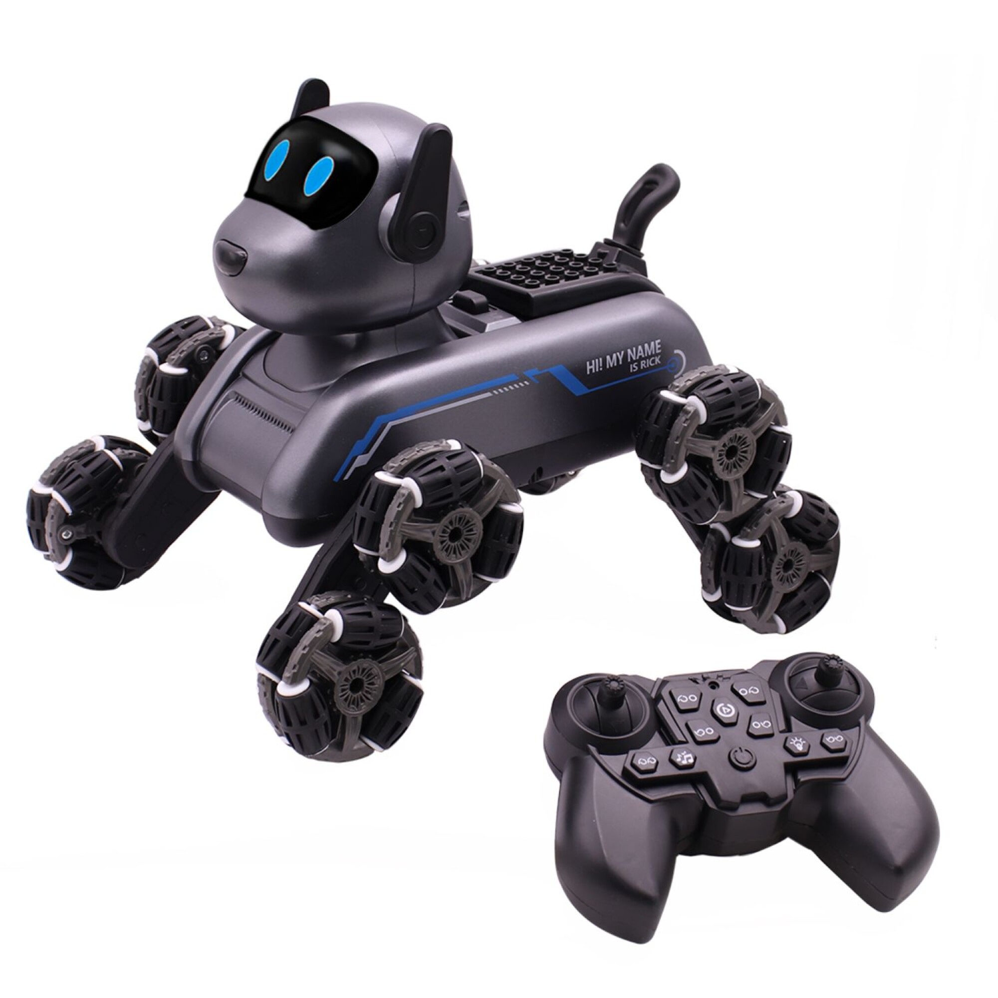 Perro Robot Teledirigido Con Lanzador De Agua, 8 Ruedas Mecanum, Luces LED Y Acrobacias 360°, Control Por Mando O Gestos, Ideal Para Niños Desde 6 Años