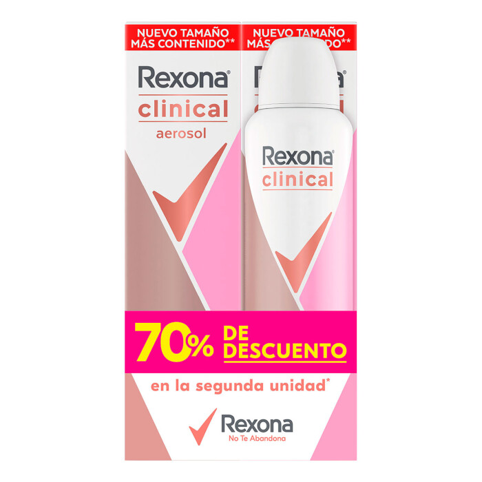 REXONA CLINICAL AEROSOL W 70% EN LA SEG. única