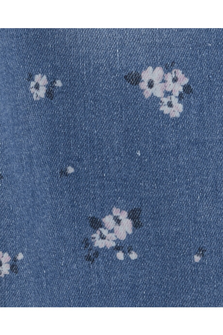Enterito jean, diseño floral. Talles 3-24M Sin color
