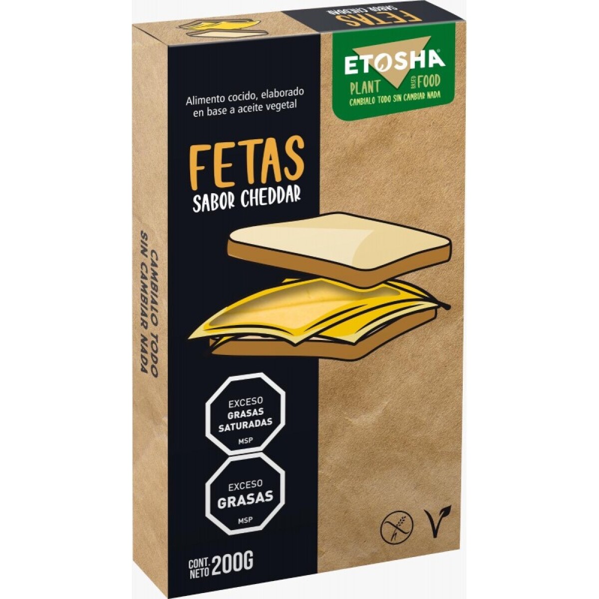 Queso en fetas sabor cheddar 200g 