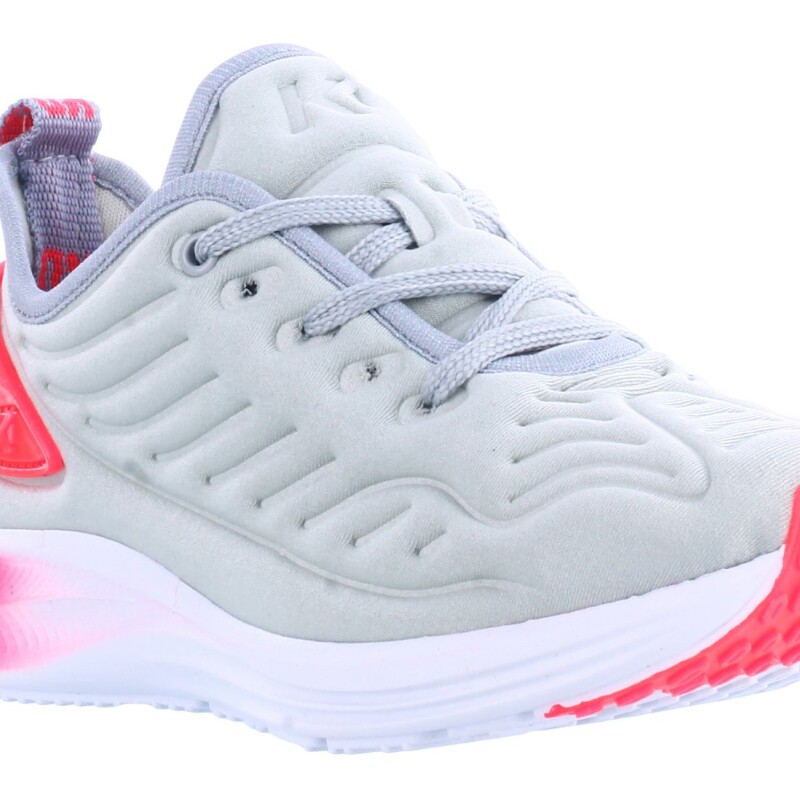 Championes de Niña KIDY acordonado con pieza en contraste Gris - Rosado