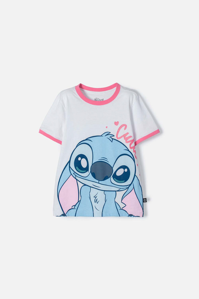 Remera m/c niña STITCH BLANCO