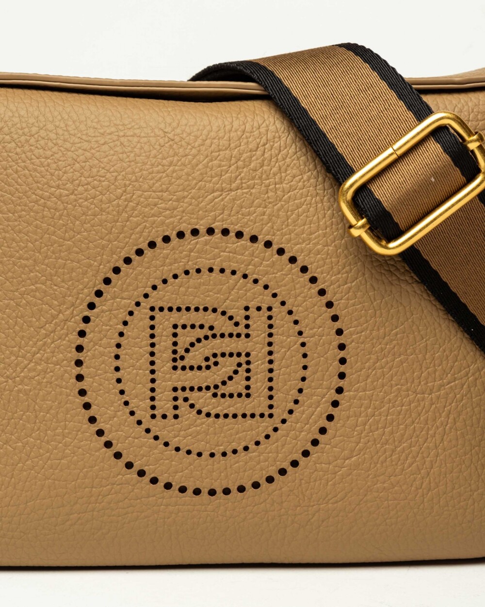 Bandolera Key en efecto cuero graneado Taupe