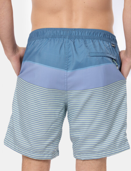 SHORT DE BAÑO RAYADO Azul